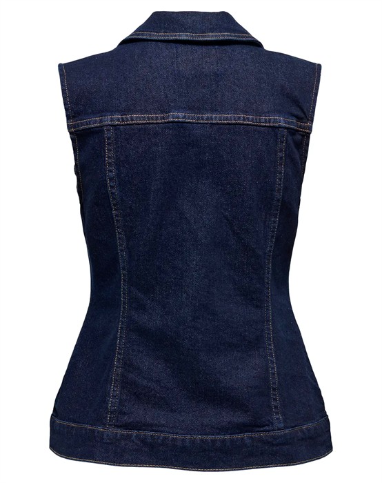 OnlJoana Rinse Denim Vest - Dark Blue Denim